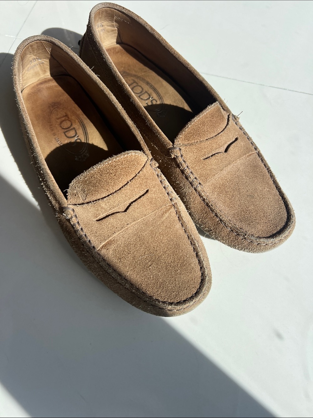 Tod's women Suede Penny Loafers in Light Brown 39,5